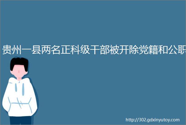 贵州一县两名正科级干部被开除党籍和公职